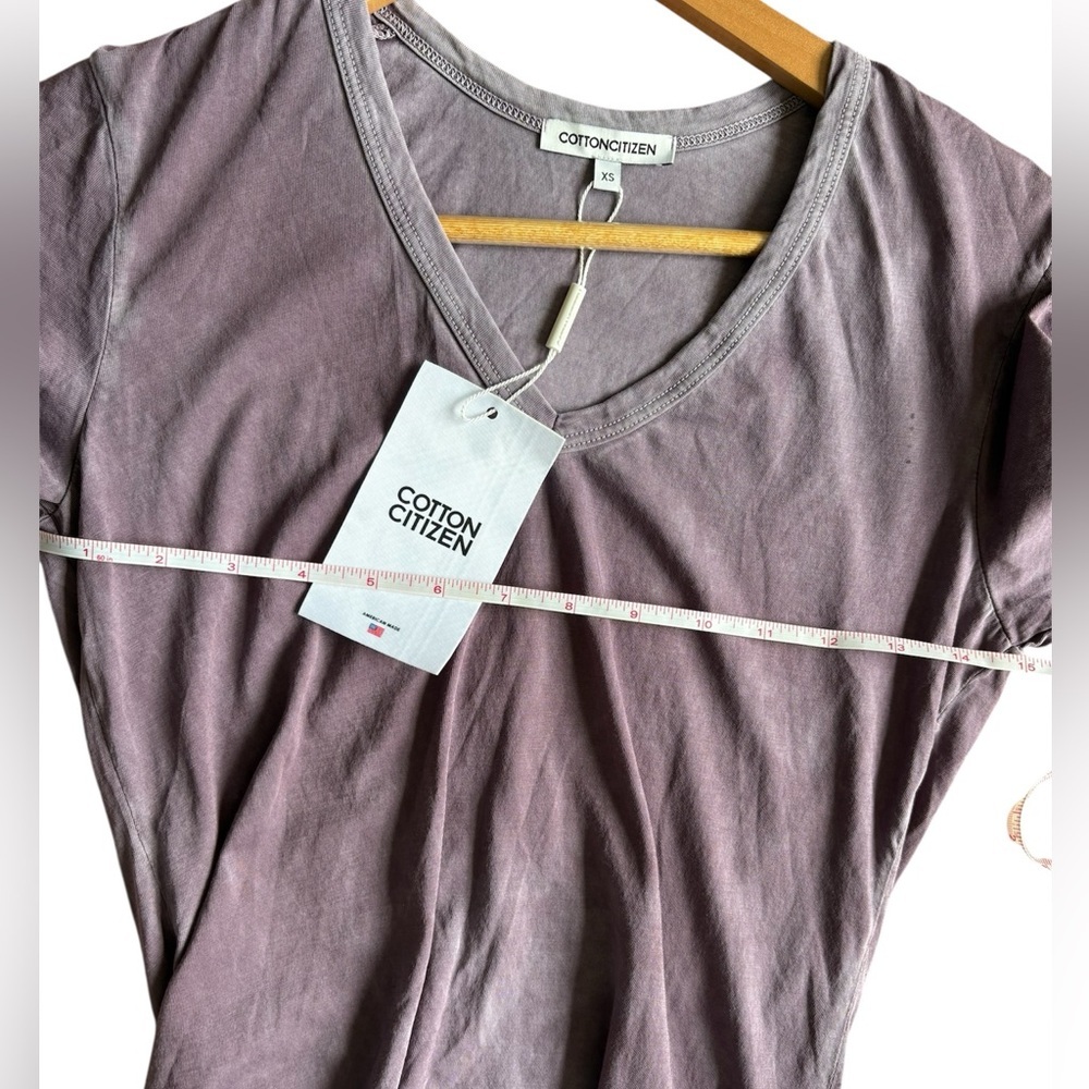 Cotton Citizen Shirt Standard V Neck Short Sleeve Vintage Wash Purple XS NWT - Picture 4 of 6